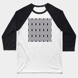 Aztec monochrome grey pattern Baseball T-Shirt